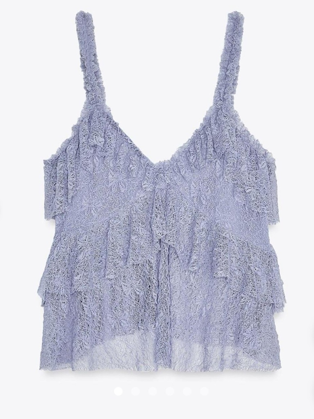 Zara Lace ruffle top - mid blue
